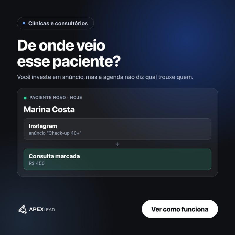 Criativo ApexLead para clínicas médicas